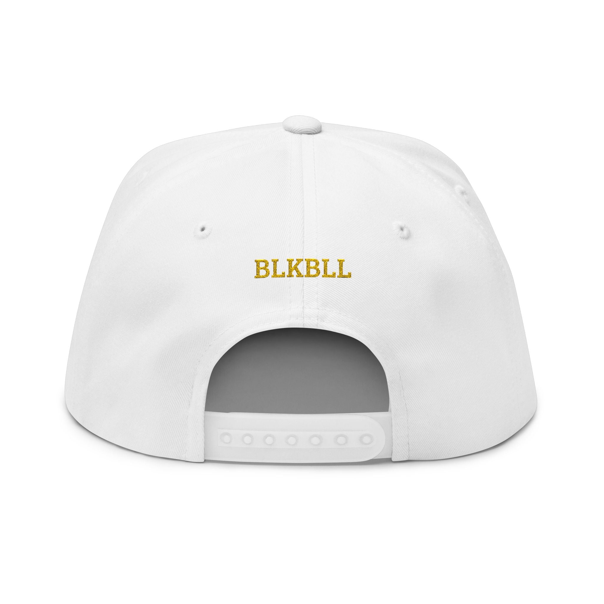 Embroidered Snapback Flat Bill Cap — BLKBLL Edition